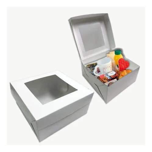 cod: 3273 (50u) CAJAS PARA DESAYOS MEDIANA CON VISOR   COOKIES - medida: 20x20x12