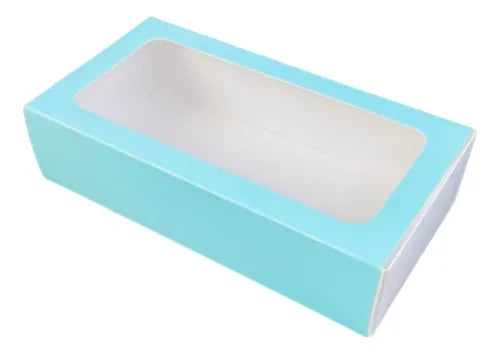 cod: 2218 (20u) CAJA FOSFORERA CELESTE 12 MACARONS COOKIES ALFAJORES - medida: 0x0x0