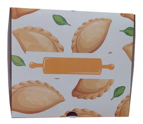 cod: 4023 (50u) CAJA PARA EMPANADAS A DOCENA IMPRESA - medida: 29x22x6