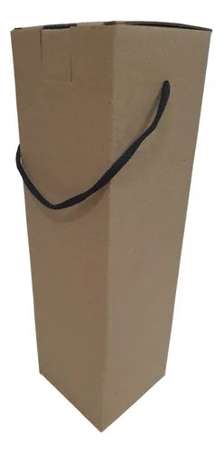 cod: 012 (10u) CAJA 33.5X10X10 1-BOTELLA NEGRO CORRUGADO MANIJA (10U) COD: 012 - medida: 33.5x10x10