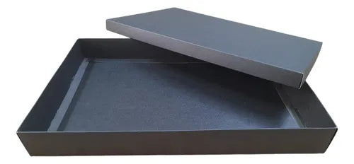 cod: 055 (10u) CAJA 32X21X4 REGALOS NEGRO CARTON Base y Tapa (10U) COD: 055 - medida: 32x21x4