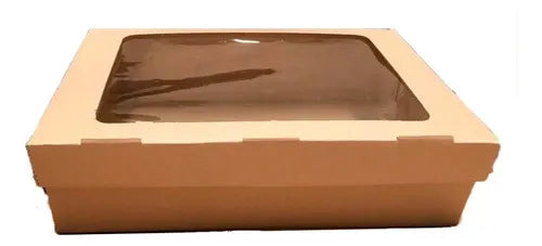 cod: 3919 (10u) CAJA PARA DESAYO TARTA FACTURAS  MEDIANA  C/VISOR . - medida: 27x19x3