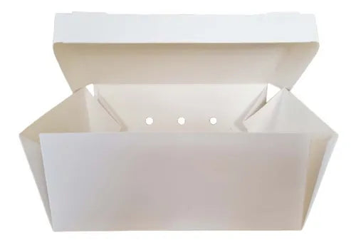 cod: 2159 (50u) CAJA PARA HAMBURGUESA Y PAPAS DOBLE - BLANCA - medida: 0x0x0