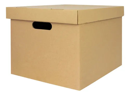 cod: 4544 (20u) CAJA ARCHIVO CARTON AMERICANA OFICIO  MUDANZA  COLOR MARRÓN CLARO - medida: 42x32x12