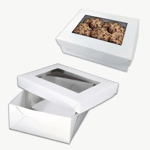 cod: 4224 (50u) CAJAS PARA MASAS COOKIES Y GALLETITAS CON VISOR  50 - medida: 30.4x22.4x10
