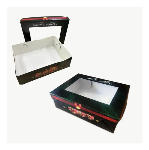 cod: 3402 (50u) CAJAS PARA REGALOS NAVIDAD 21.5  .5 C/VISOR - medida: 21.5x14.5x10