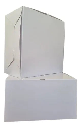 cod: 3882 (100u) CAJA COFRE TORTA / PASTELERÍA MAXI - BLANCA - medida: 27x27x10