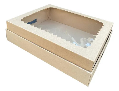 cod: 4552 (10u) CAJA CARTÓN MICROCORRUGADO TORTA GRANDE NÚMERO DESAYO - medida: 43x32x12