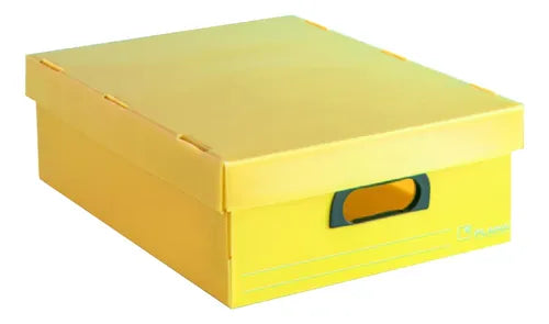 cod: 4659 (1u) CAJA ARCHIVO PLASTICO CON TAPA  - PLANA - medida: 450x350x150
