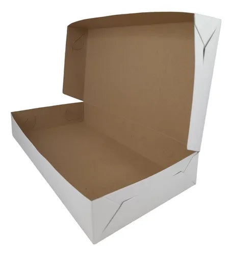 cod: 107 (10u) CAJA 26X14X4 ALFAJORES DONNUTS BLANCO CARTON AUTOARMABLE (10U) COD: 107 - medida: 26x14x11