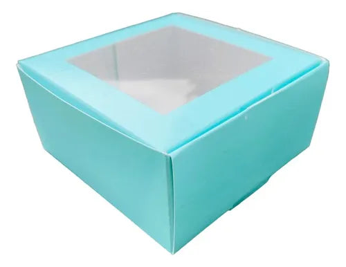 cod: 2553 (10u) CAJA CUADRADA BOMBONES CHOCOLATES LENCERIA  AGUAMARINA - medida: 10x10x5