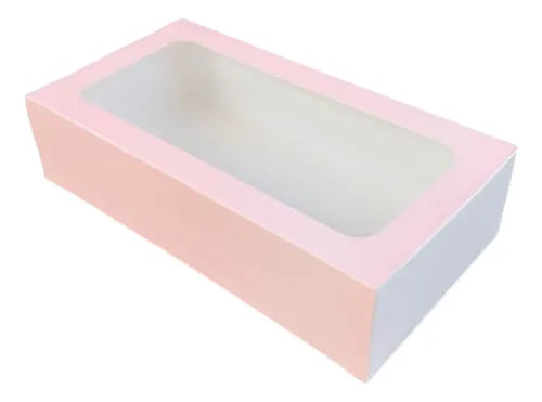 cod: 2226 (20u) CAJA FOSFORERA ROSA 12 MACARONS COOKIES ALFAJORES - medida: 0x0x0
