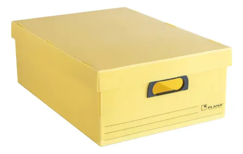 cod: 4607 (3u) CAJA ARCHIVO PLASTICO CON TAPA ,5 CALIDAD PLANA - medida: 55x38x19
