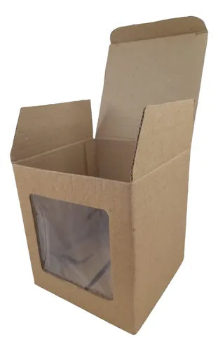 cod: 096 (10u) CAJA 10X10X11 TAZAS KRAFT CORRUGADO VISOR MANIJA (10U) COD: 096 - medida: 10x10x11