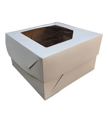 cod: 3650 (10u) CAJAS BLANCAS  PARA TORTA CON VISOS - medida: 25x25x12