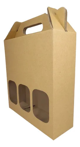 cod: 001 (10u) CAJA 23X8X23 PORRON KRAFT CORRUGADO MANIJA (10U) COD: 001 - medida: 23x23x6