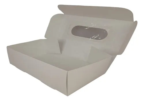 cod: 091 (10u) CAJA 20X11X6 COOKIES BLANCO CARTON VISOR AUTOARMABLE (10U) COD: 091 - medida: 20x11x6