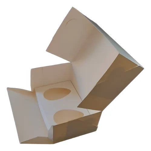 cod: 3444 (10u) CAJA BLANCA PARA 2 HUEVOS DE 12  APERTURA FRONTAL - medida: 22x14x5