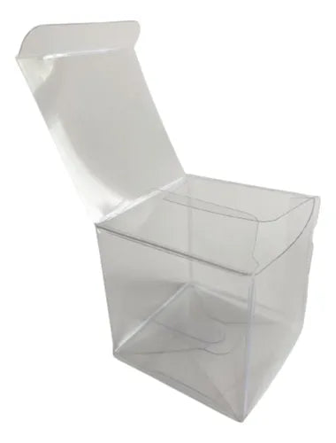 cod: 2485 (25u) CAJA CUBO PVC  - MACARONES-SOUVENIR-BOMBONES - - medida: 6x6x6