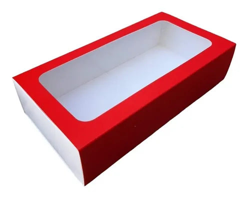 cod: 3154 (10u) CAJAS FOSFORERAS PARA COOKIES  CON VISOR TRANSPARENTE - medida: 20x10x5