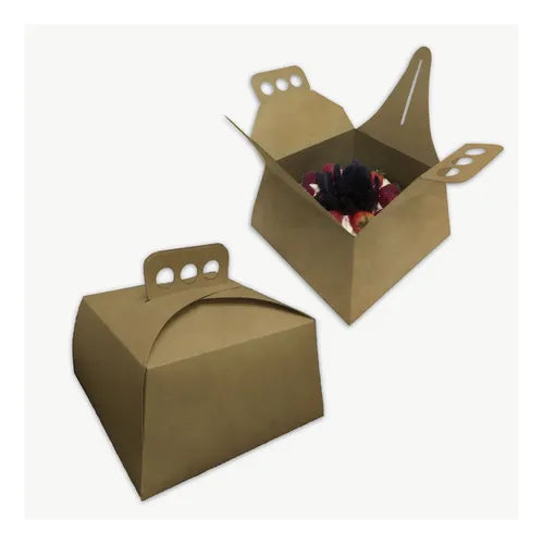 cod: 3379 (25u) CAJAS PARA TORTAS KRAFT TARTAS POSTRES .8 - medida: 21x21x11