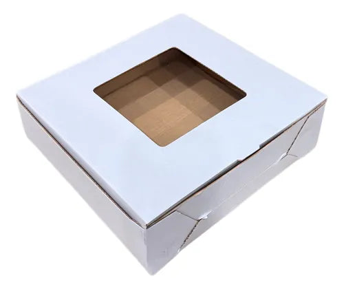 cod: 3734 (100u) CAJA FACTURA, SÁNDWICH, CATERING VISOR BLANCA 23 - medida: 25x23x7.5