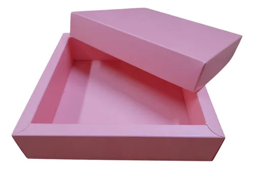 cod: 603 (6u) CAJA 23X23X7 ROSA Base y Tapa (10U) COD: 603 - medida: 21x21x5