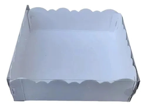 cod: 3158 (10u) CAJAS C/TAPA DE ACETATO PARA COOKIES 20,5 - medida: 20x20x10
