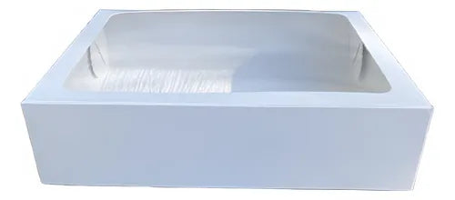 cod: 3447 (50u) CAJA RECTANGULAR VENTANA PASTELERIA ALFAJORES CONITOS - medida: 22x17x10