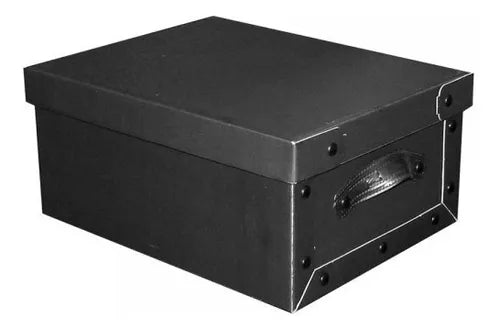 cod: 4574 (1u) CAJA BAULERA NEGRA ORGANIZADORA GRANDE  COLOR NEGRO - medida: 48x36x22