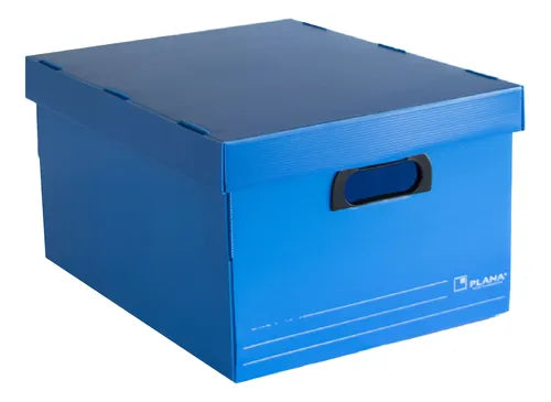 cod: 4660 (1u) CAJA ARCHIVO PLASTICO CON TAPA  - PLANA - medida: 455x355x250