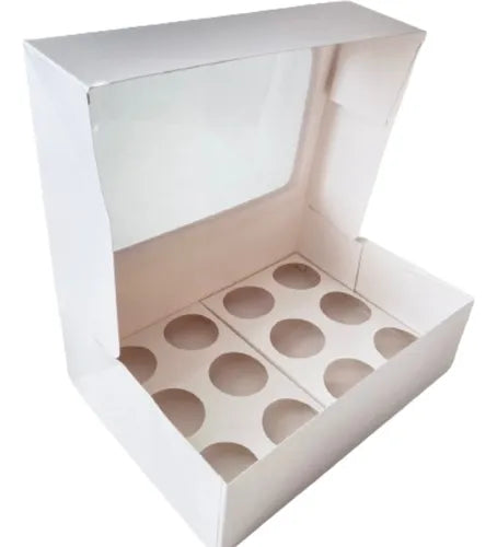 cod: 4333 (10u) CAJA CON VISOR PARA CUPCAKES - medida: 33x24x10