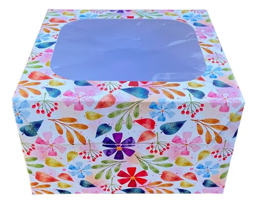 cod: 2947 (10u) CAJAS  CON VISOR PARA PORCION DE TORTA-PASTELERIA - medida: 17x17x10