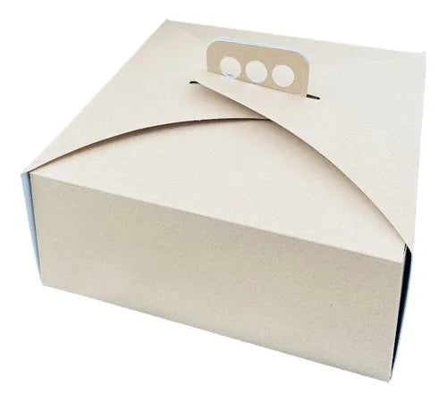 cod: 3893 (5u) CAJA PANADERÍA BLANCA 5  PARA TORTA, TARTAS - medida: 27x27x10