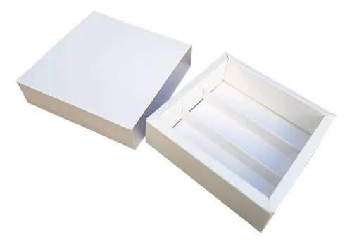 cod: 2515 (20u) CAJAS TIPO FOSFORERA PARA 9 BOMBONES CON DIVISIONES - medida: 9x9x9