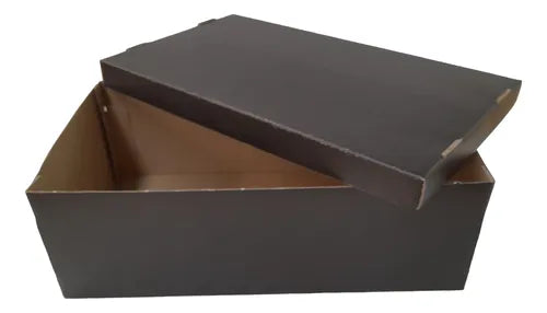 cod: 197 (10u) CAJA 34X19X12 ZAPATOS HOMBRE NEGRO COR. LAM. Base y Tapa (10U) COD: 197 - medida: 34x19x12