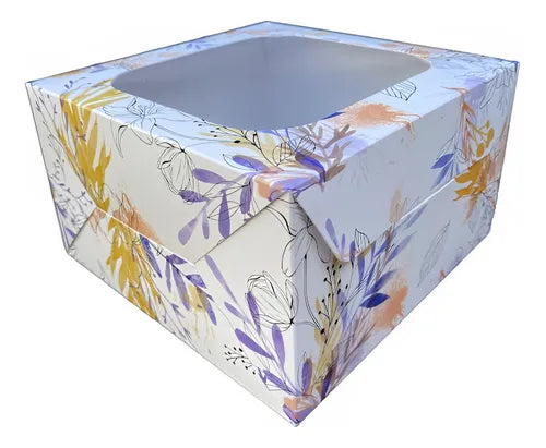 cod: 2951 (20u) CAJAS PARA MINI TORTA ESTAMPADA - medida: 17x17x10