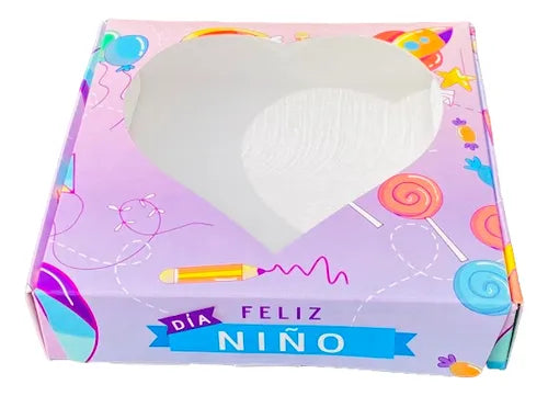 cod: 2903 (10u) CAJAS DIA DE LA NIÑEZ NIÑO INFANTIL  COOKIES - medida: 16x16x4