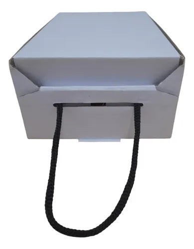 cod: 355 (10u) CAJA 22X14X9 CORDON BLANCO CORRUGADO REGALO AUTOARMABLE (10U) COD:355 - medida: 22x14x9