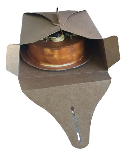 cod: 3386 (50u) CAJAS PARA TORTAS KRAFT .8   TARTAS POSTRES - medida: 21x21x11
