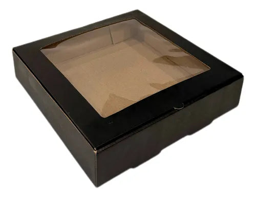 cod: 3988 (10u) CAJA PREMIUM CAMISAS LENCERÍA ROPA  NEGRA VISOR - medida: 28x28x6