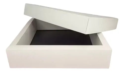cod: 045 (10u) CAJA 18X18X5 REGALOS BLANCO CARTON Base y Tapa BORDE (10U) COD: 045 - medida: 18x18x5
