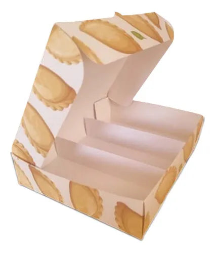 cod: 2190 (25u) CAJA PARA EMPANADAS C/ DIVISIONES A DOCENA IMPRESA - medida: 0x0x0