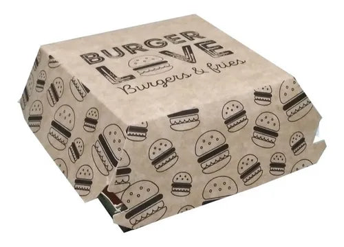 cod: 2192 (100u) CAJA PARA HAMBURGUESA - KRAFT IMPRESA - medida: 0x0x0