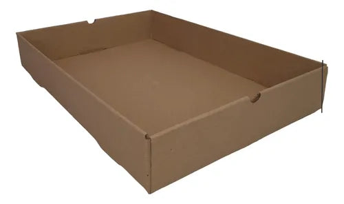 cod: 072 (10u) BANDEJA 39X27X6 DESAYUNO KRAFT CORRUGADO AUTOARMABLE (10U) COD: 072 - medida: 39x27x6