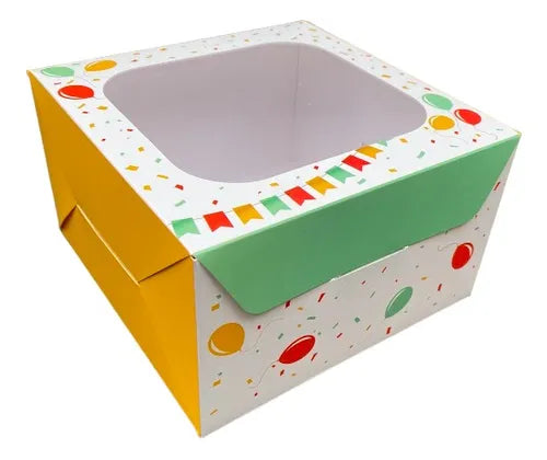 cod: 2952 (10u) CAJAS  VISOR/VENTANA DÍA DEL NIÑO REGALO/DESAYO - medida: 17x17x10