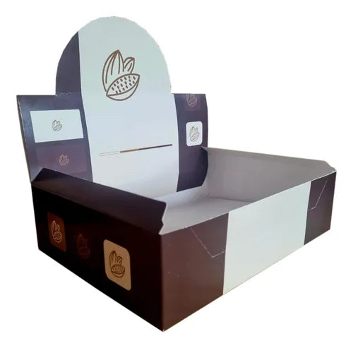 cod: 3394 (50u) CAJA PARA 12 ALFAJORES C/PESTAÑA EXHIBIDORA - IMPRESA - medida: 21.5x14x5.2