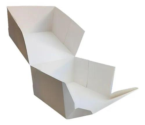 cod: 3169 (10u) CAJA BLANCA TORTAS APERTURA FRONTAL  APILABLE 10 - medida: 20x20x10