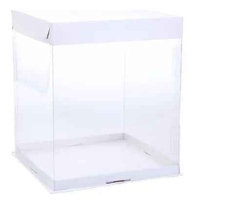 cod: 4064 (50u) CAJA PVC CRISTAL BASE BANDEJA + TAPA 26    . TORTAS ALTAS DRIP ACETATO - 145C BAULETTO - medida: 30x26x26
