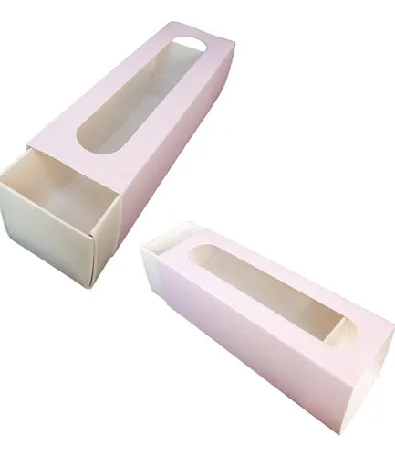 cod: 2910 (25u) CAJA ROSA  ALFAJORES MACARONS GALLETITA D - medida: 16x5x5